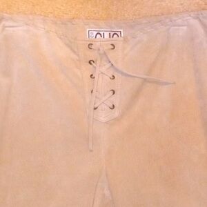 Festival Suede Y2K Pants Vintage by Clio With Tie Front Rare NWT Sz 8 VERY RARE